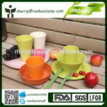 Green lifestyle bamboo tableware set